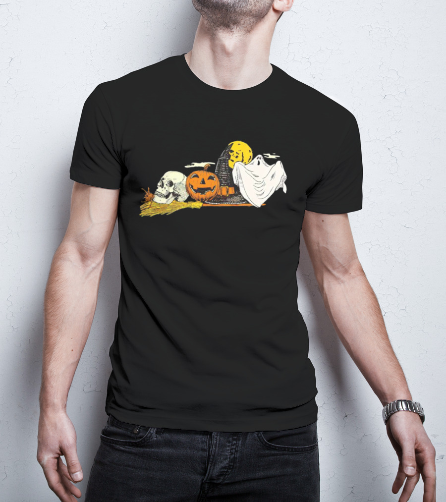 Vintage Kentucky Halloween Ghost Pumpkin Skull Moon T-Shirt