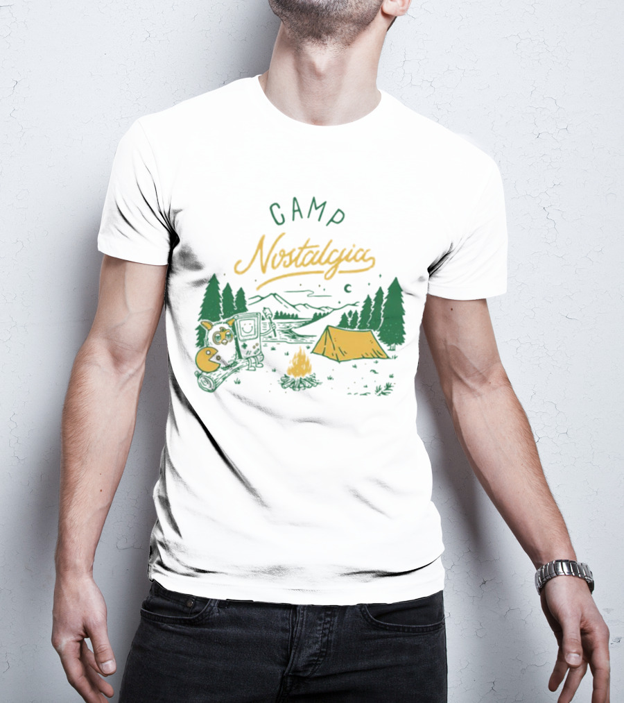 Camp Nostalgia Campfire Tent Forest Night Scene T-Shirt