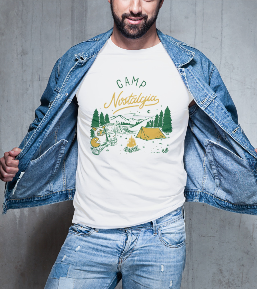 Camp Nostalgia Campfire Tent Forest Night Scene T-Shirt