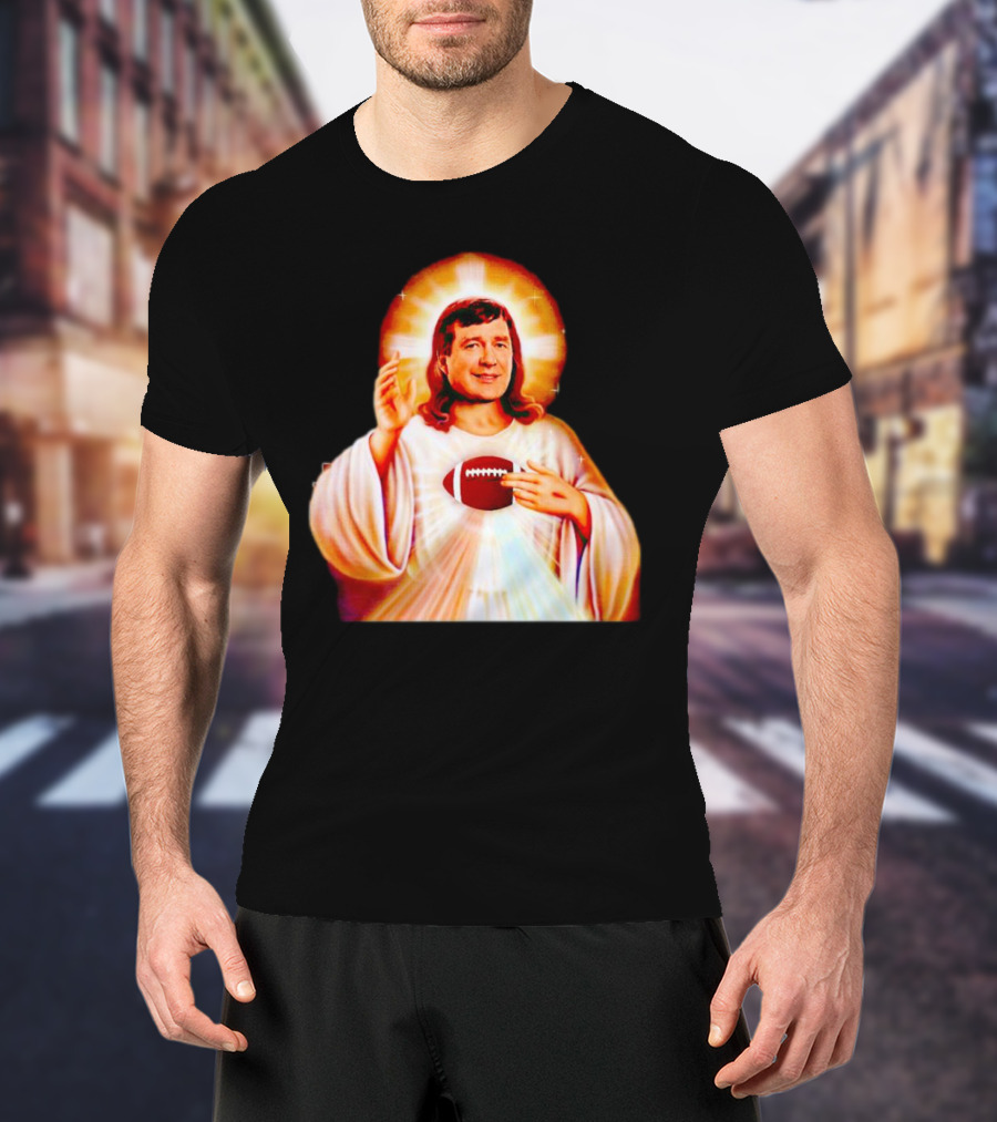 Church Of Smart Jesus With Football Halo T-Shirt