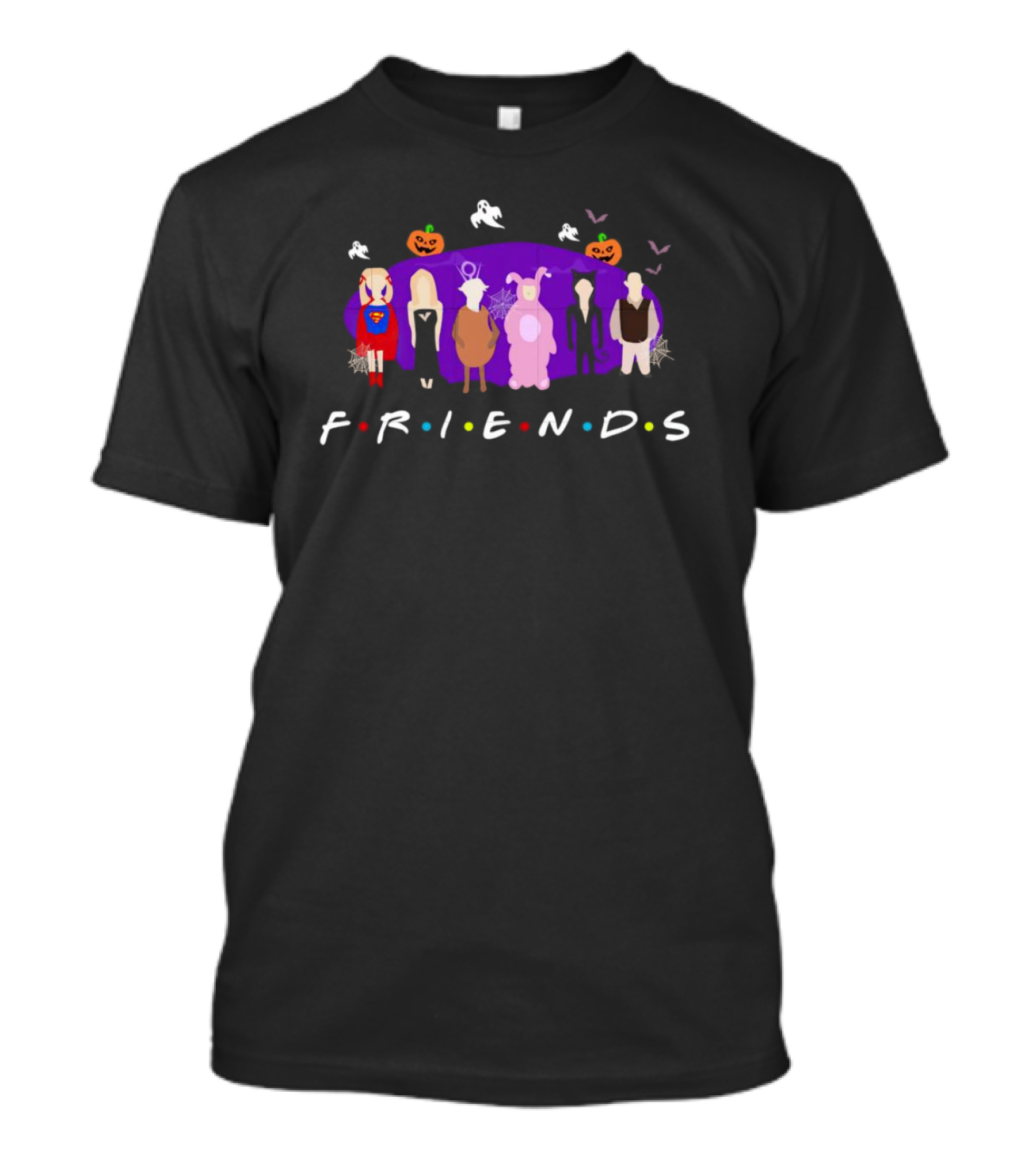 F.R.I.E.N.D.S Halloween Costumes With Pumpkins Ghosts Bats T-Shirt