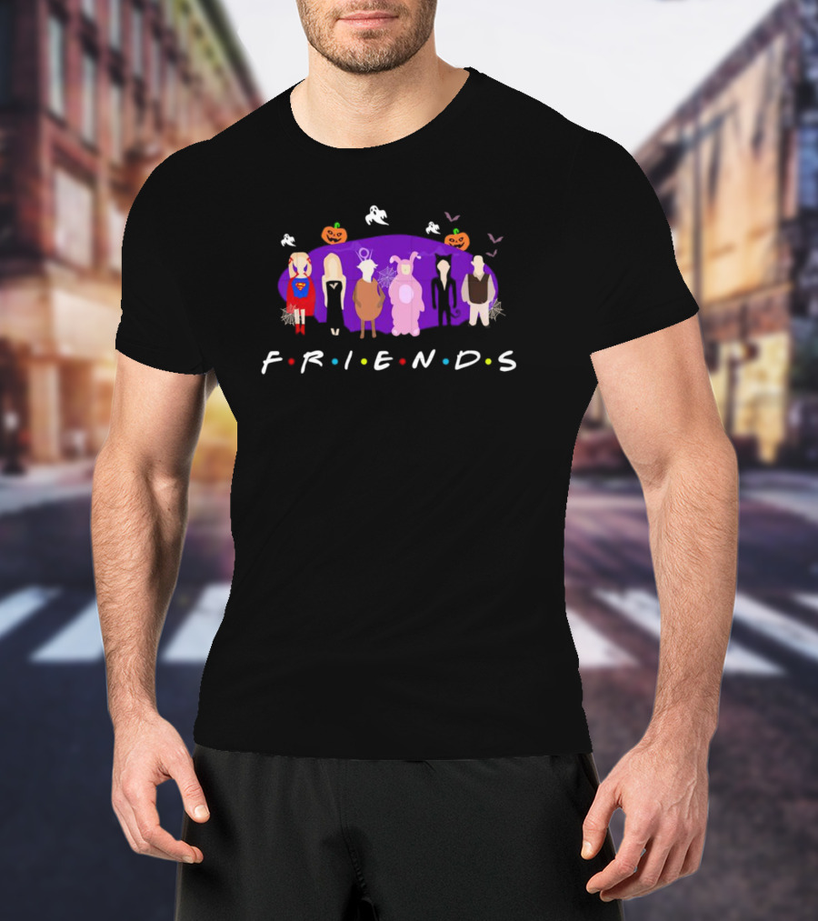 F.R.I.E.N.D.S Halloween Costumes With Pumpkins Ghosts Bats T-Shirt