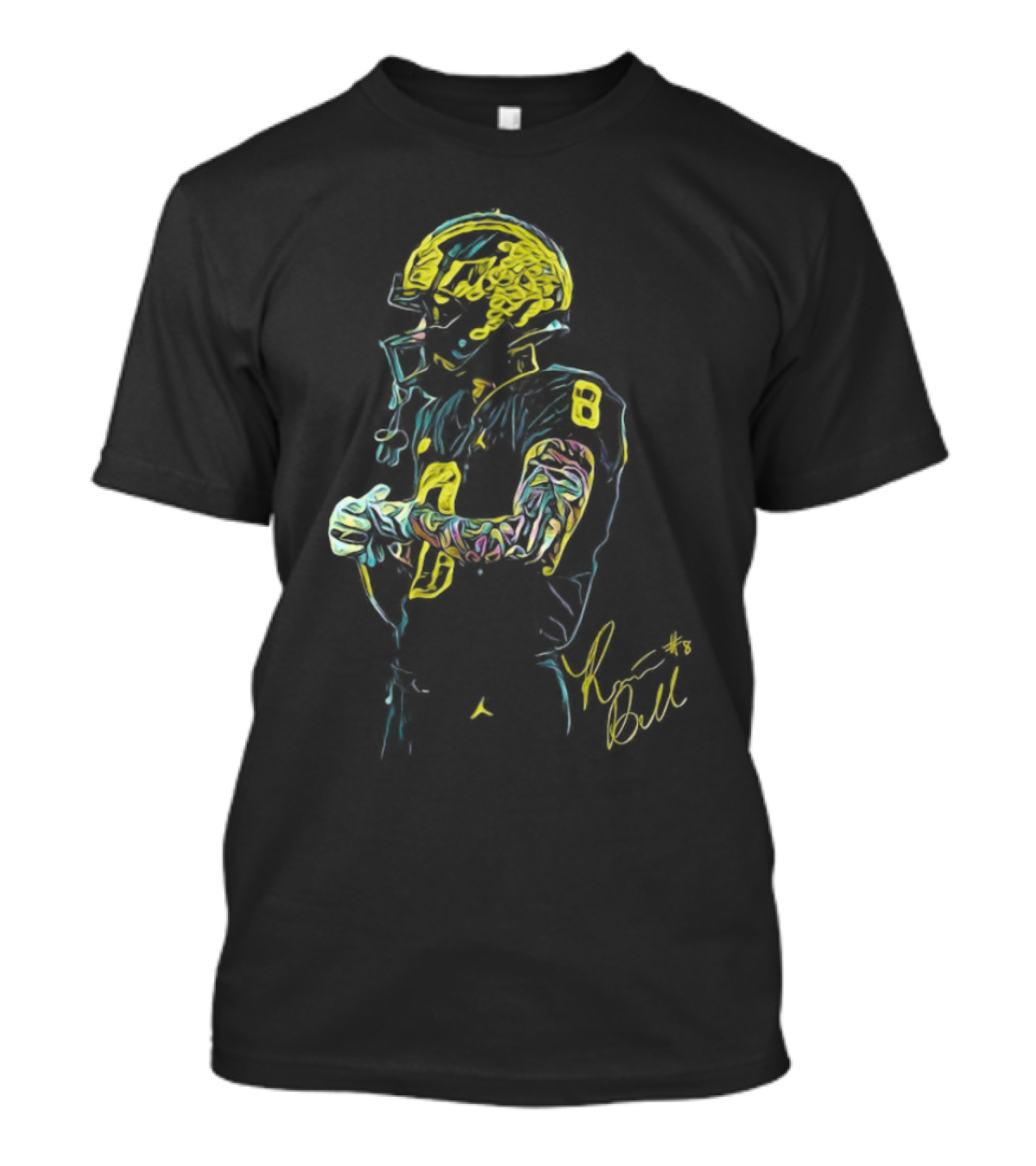 Ronnie Bell RB8 Signature Football Player Neon T-Shirt