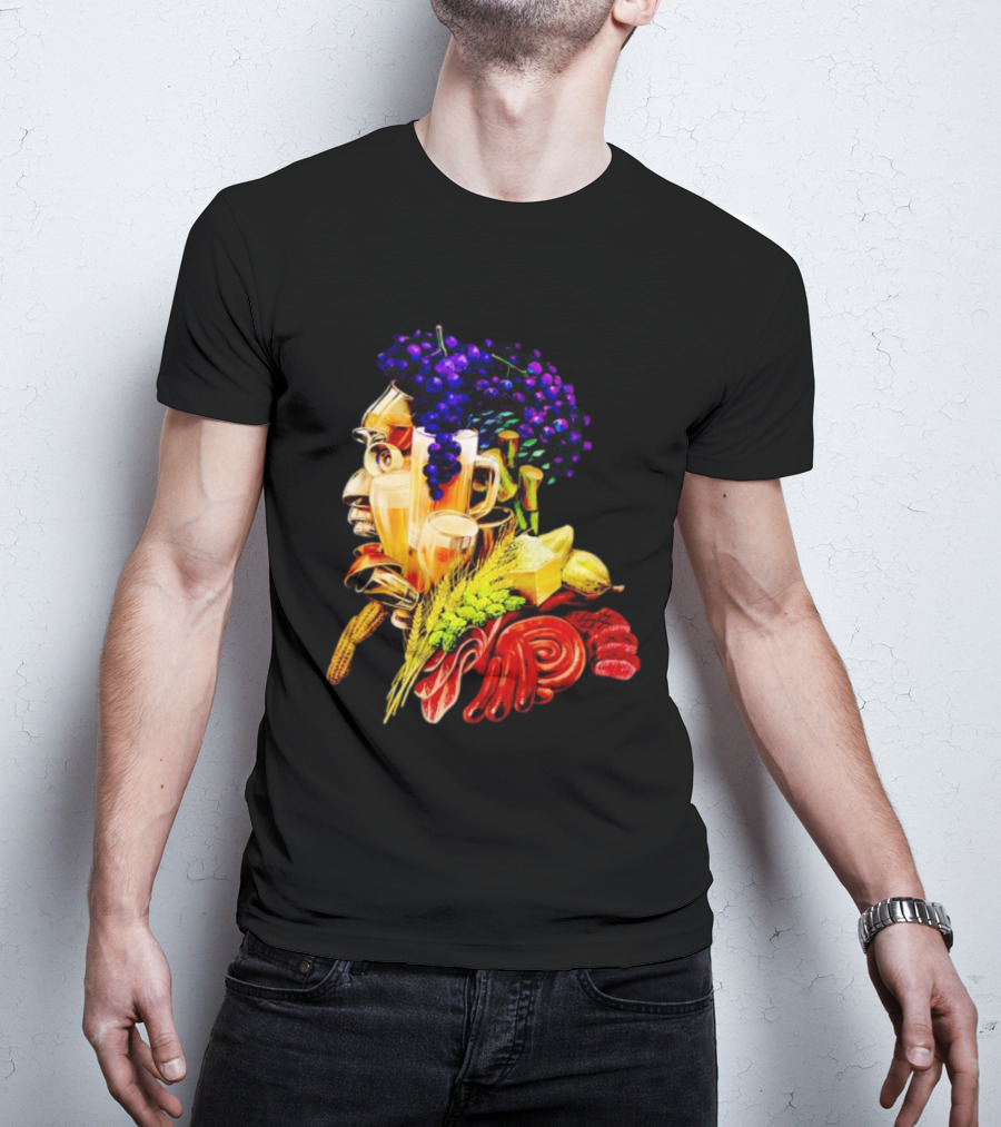 Toru Yano Damashie Baroque Food Face With Grapes And Wheat T-Shirt