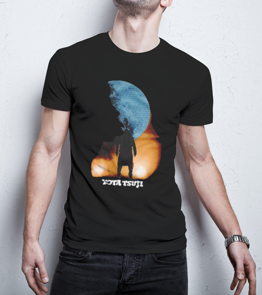 Yota Tsuji Moonrise Silhouette Against Orange And Blue Sky T-Shirt
