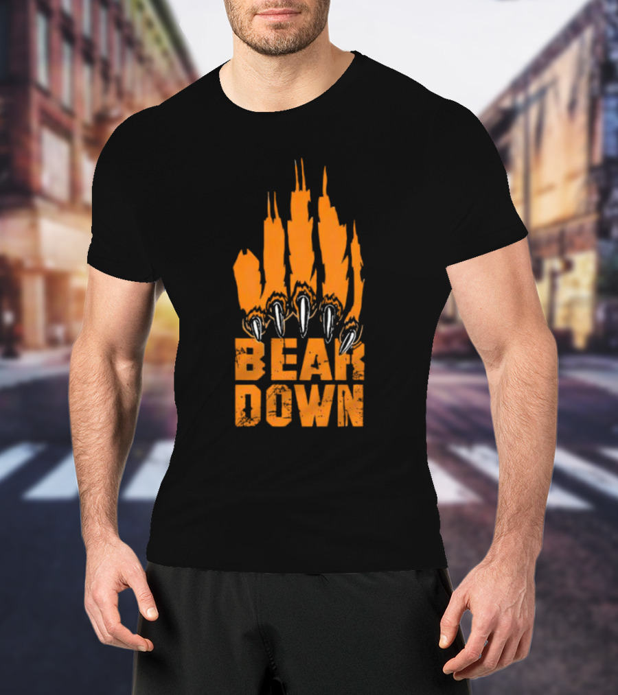 Bear Down Chicago Bears Claw Skyline T-Shirt