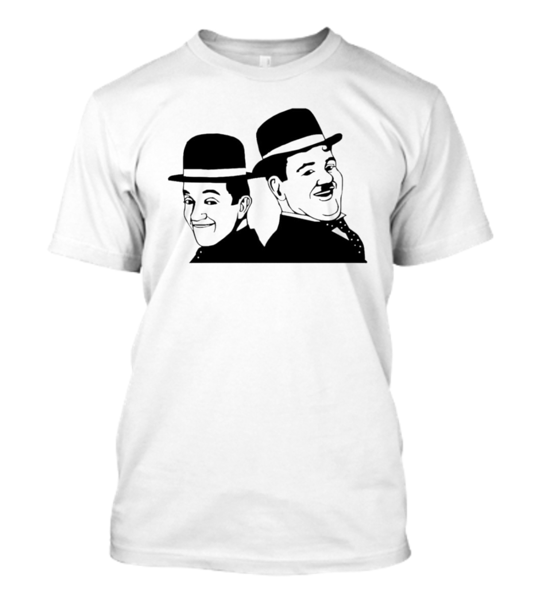 Laurel And Hardy Classic Film Comedy Duo Drawing T-Shirt
