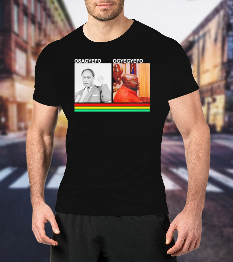 Osagyefo Ogyegyefo With Red Yellow Green Stripes T-Shirt