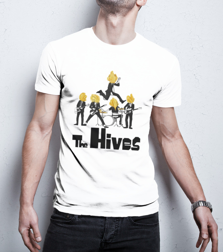 The Hives Band Silhouette With Yellow Heads T-Shirt