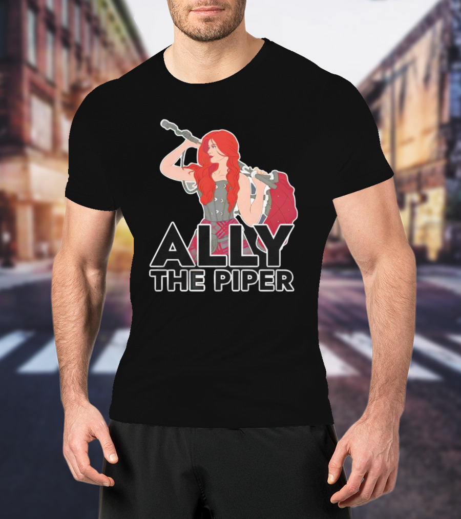Ally The Piper Scottish Bagpipe Musician Redhead T-Shirt
