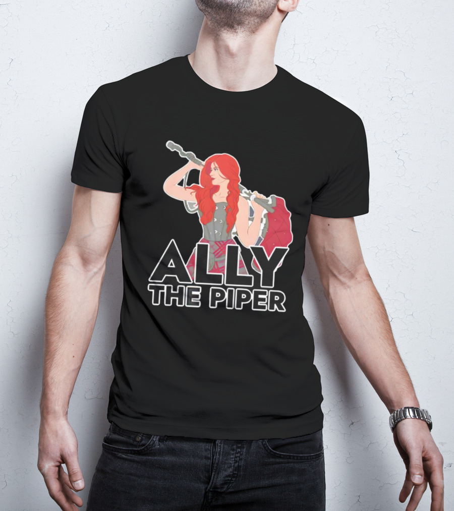 Ally The Piper Scottish Bagpipe Musician Redhead T-Shirt