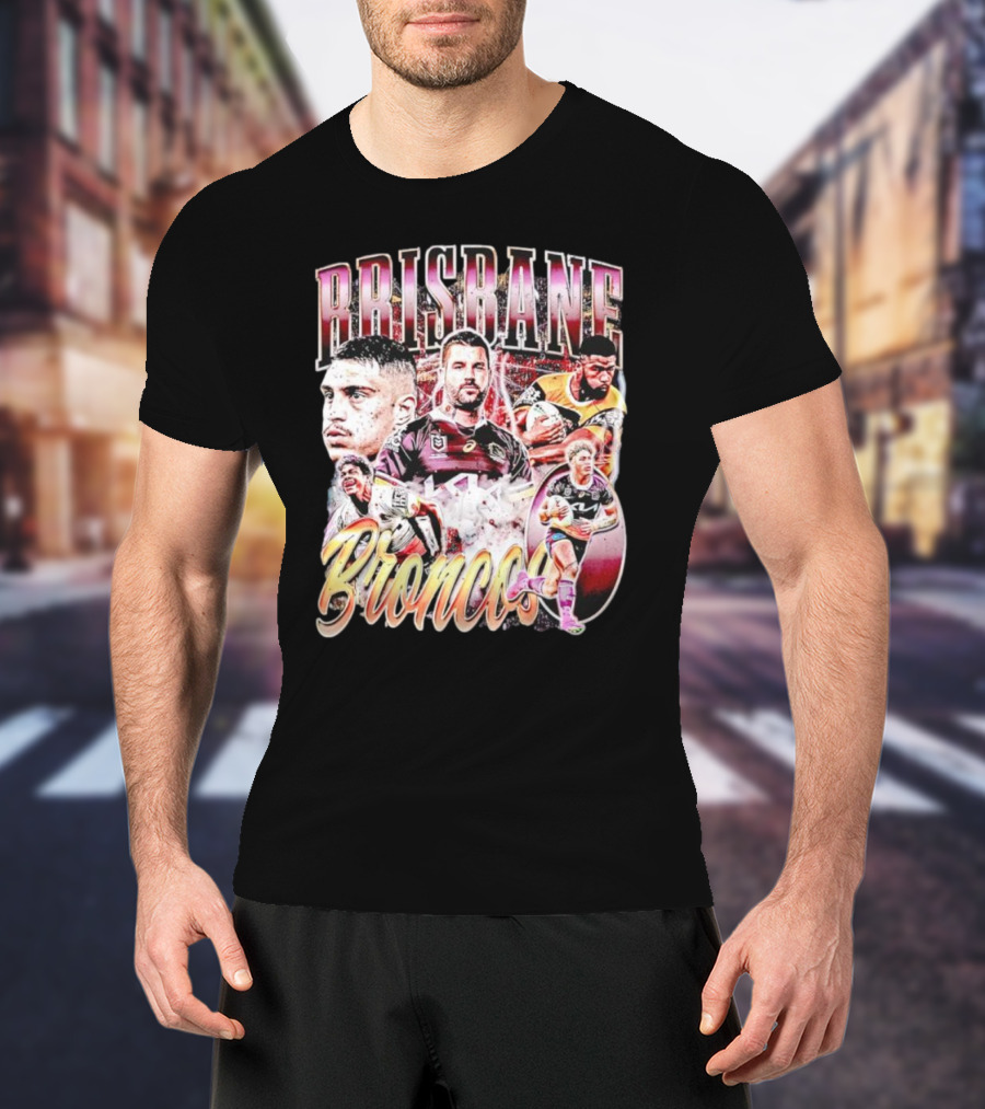 Brisbane Broncos Player Celebration Montage T-Shirt