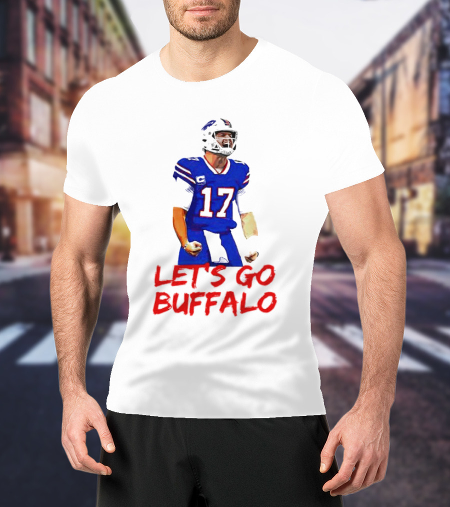 Let's Go Buffalo 17 Josh Allen Buffalo Bills T-Shirt