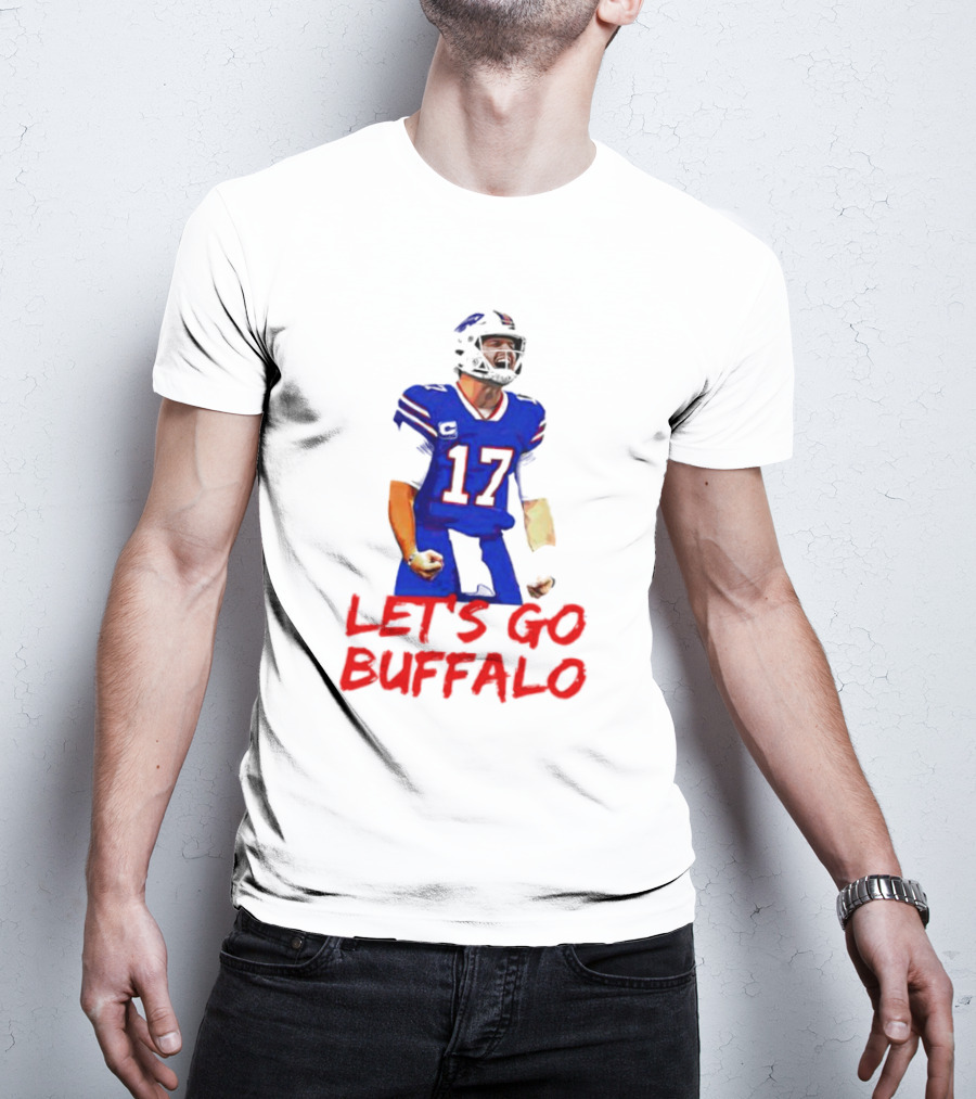 Let's Go Buffalo 17 Josh Allen Buffalo Bills T-Shirt