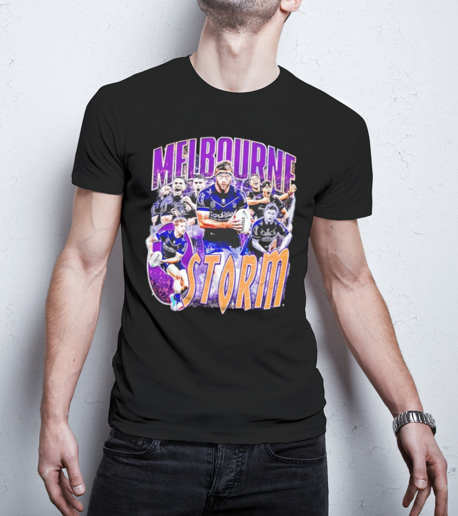 Melbourne Storm Nrl Team Action Collage T-Shirt