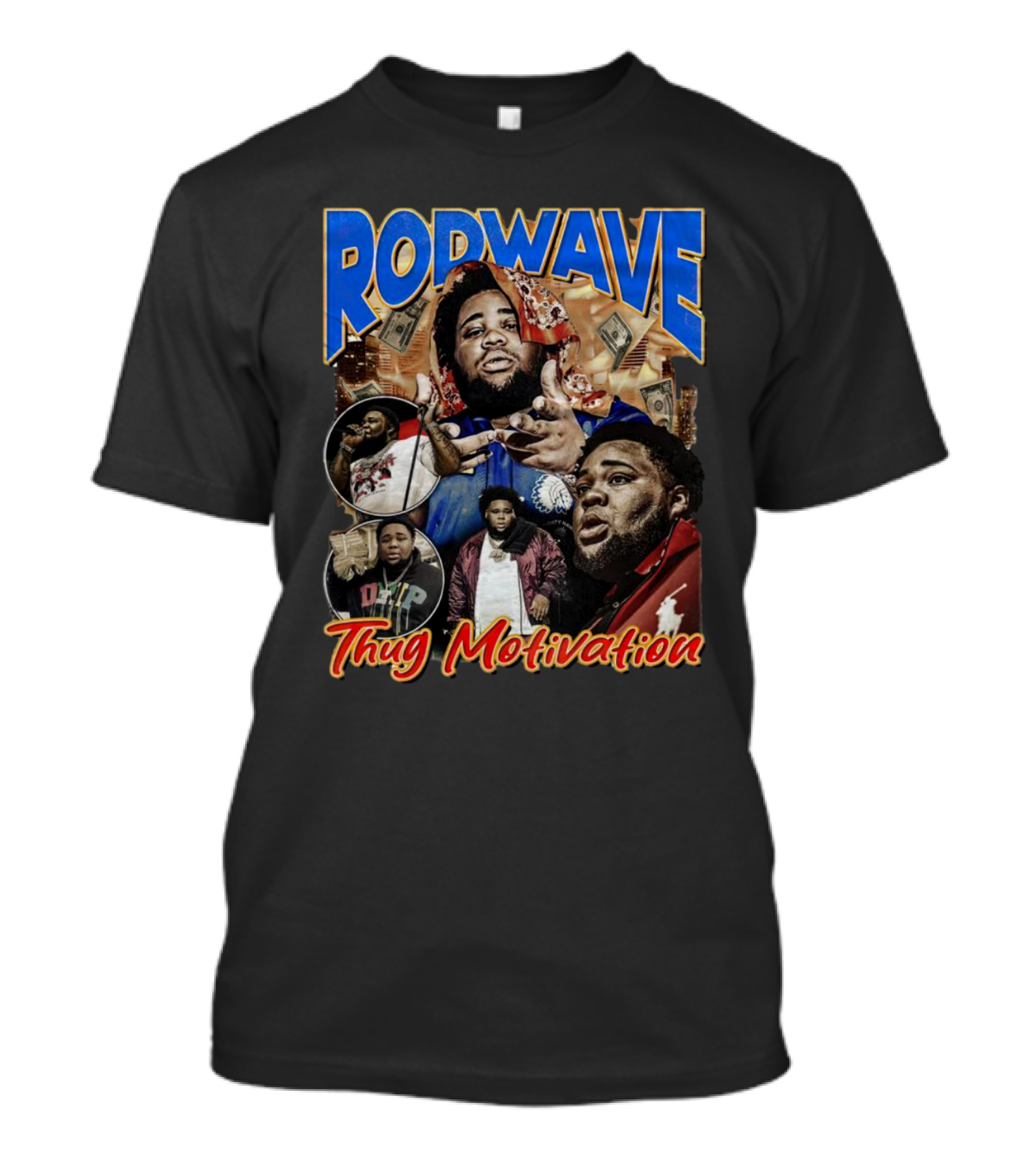 ROD WAVE Thug Motivation Money Music Collage T-Shirt