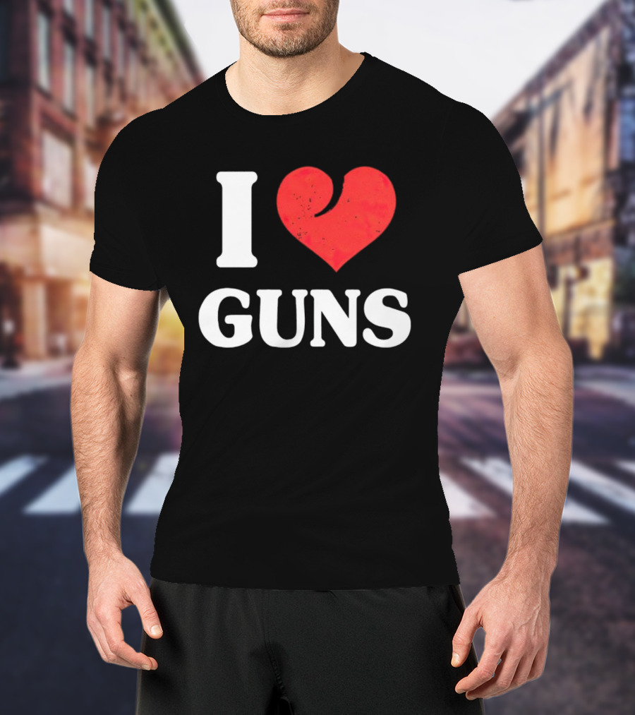 I Love Guns - Heart T-Shirt
