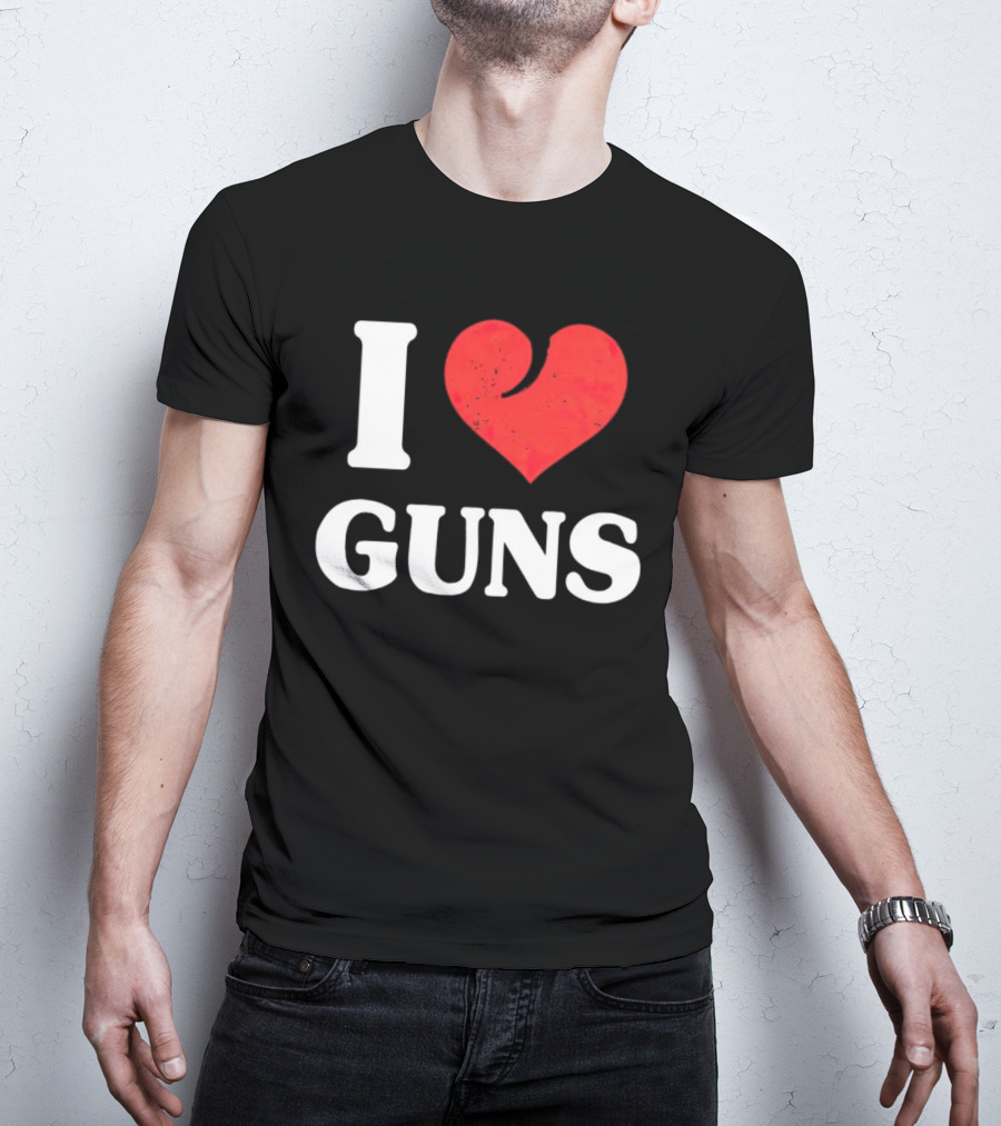 I Love Guns - Heart T-Shirt