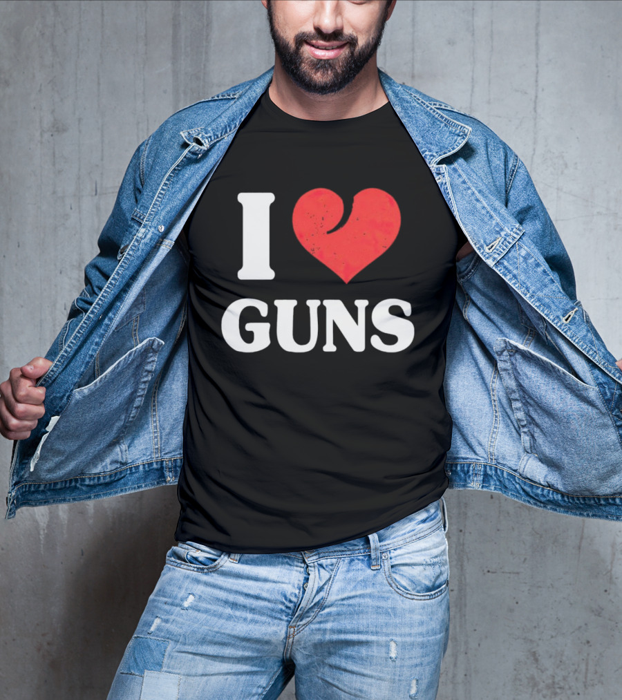 I Love Guns - Heart T-Shirt