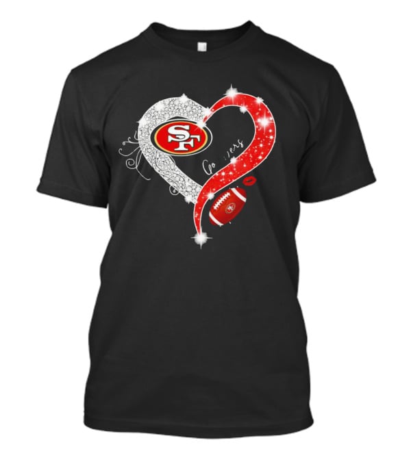 San Francisco 49ers Heart Diamond Blink Football 49ers T-Shirt