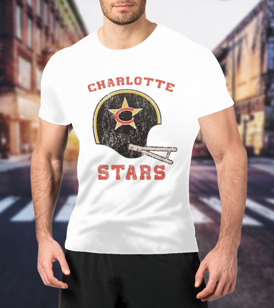 Charlotte Stars Football Helmet T-Shirt