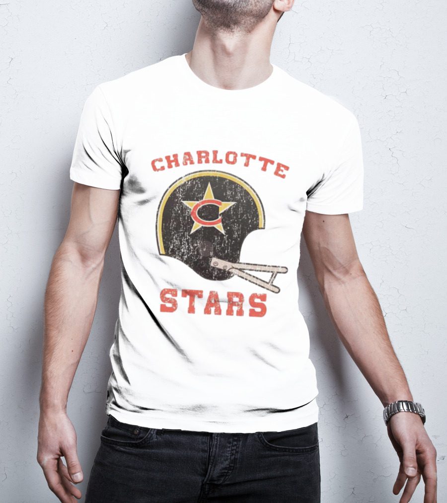 Charlotte Stars Football Helmet T-Shirt