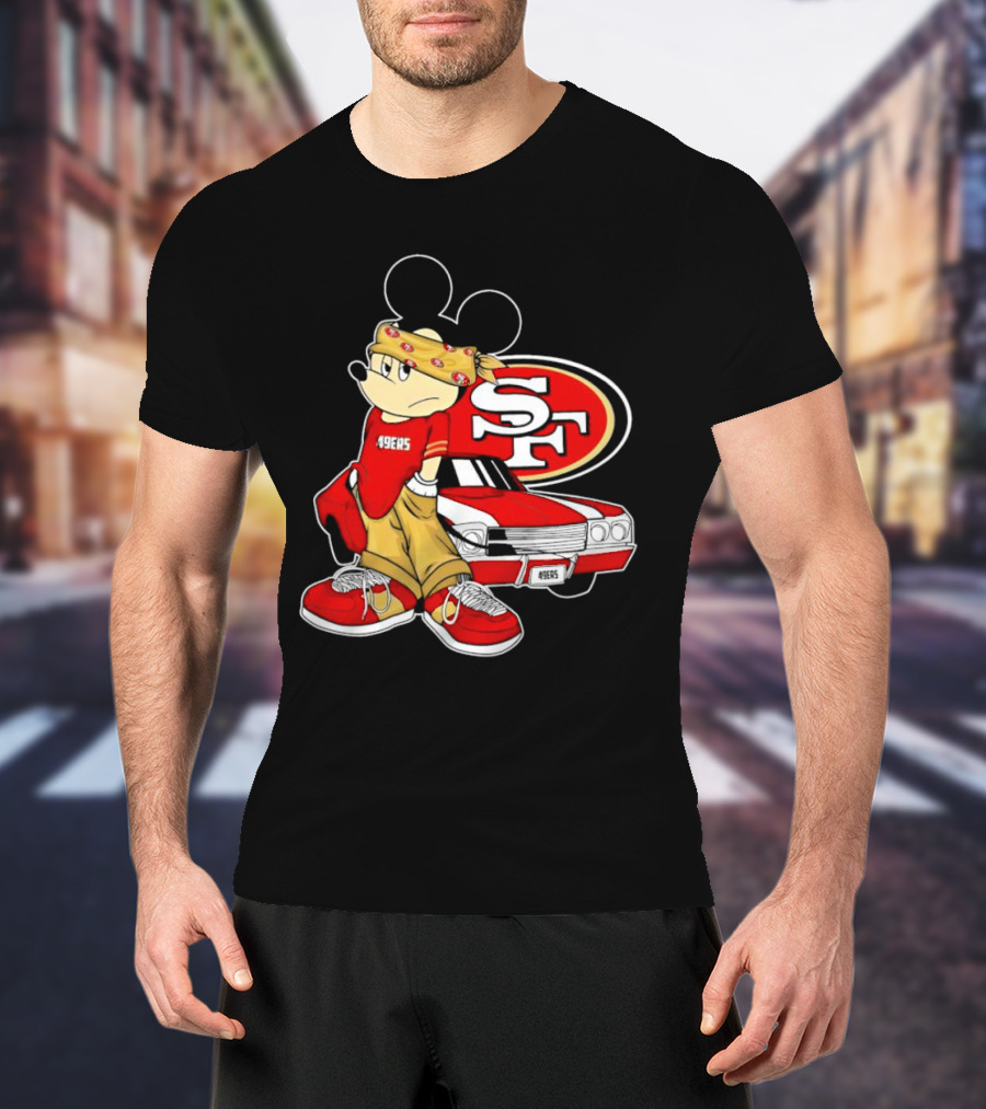 Mickey Mouse 49ers SF Car Pose T-Shirt