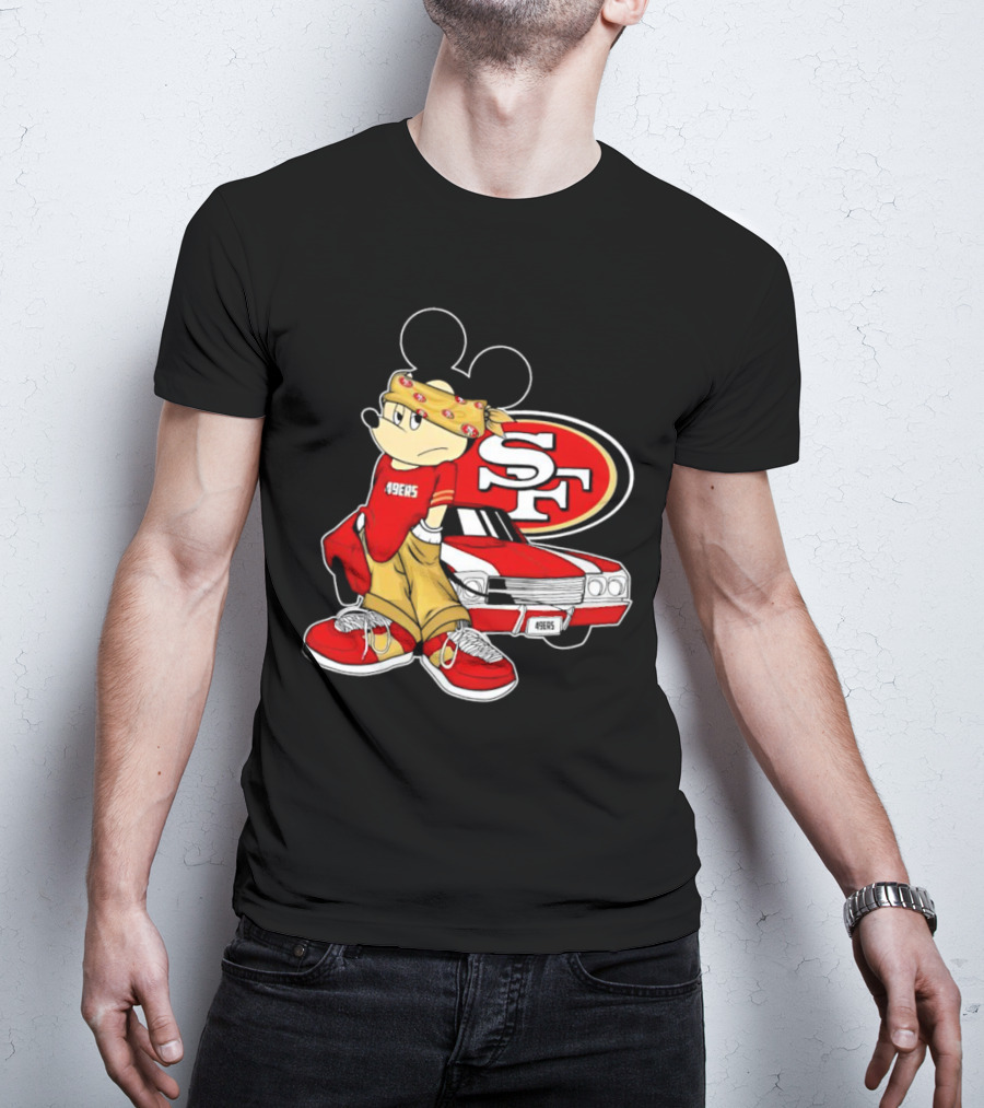 Mickey Mouse 49ers SF Car Pose T-Shirt