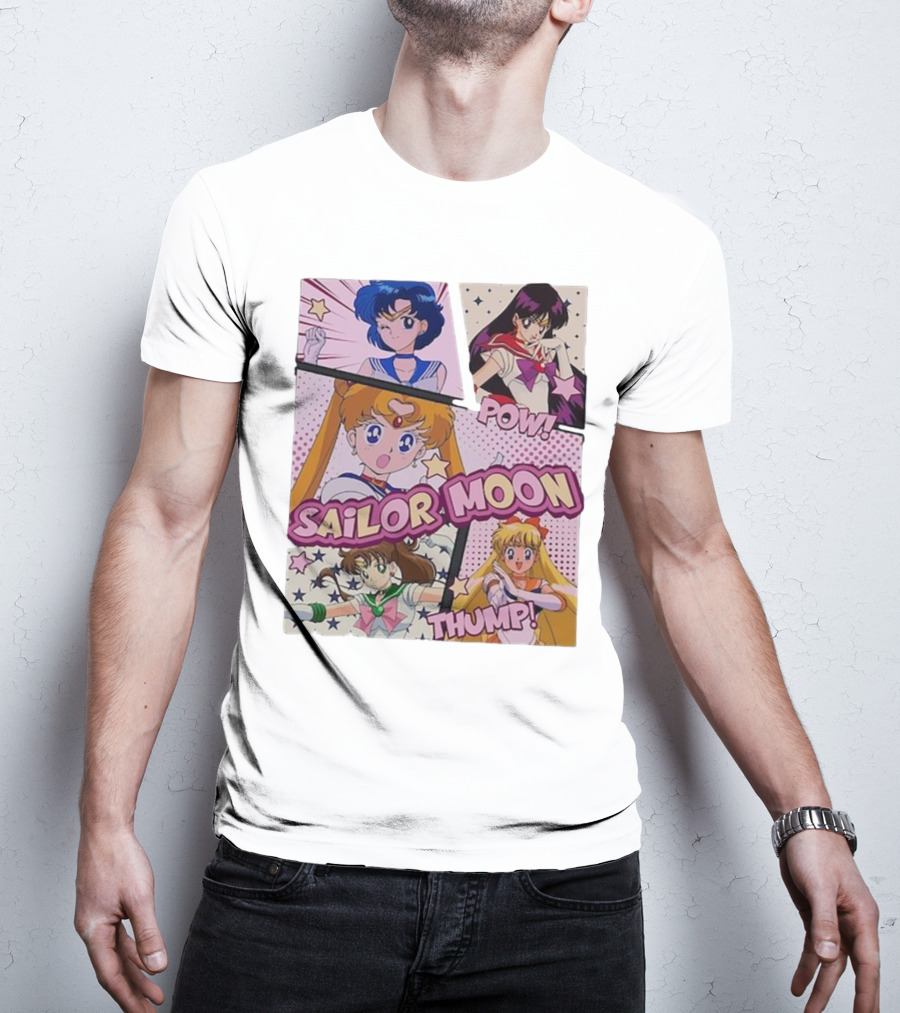 Sailor Moon Pow Thump Vintage Style With Sailor Moon Characters T-Shirt