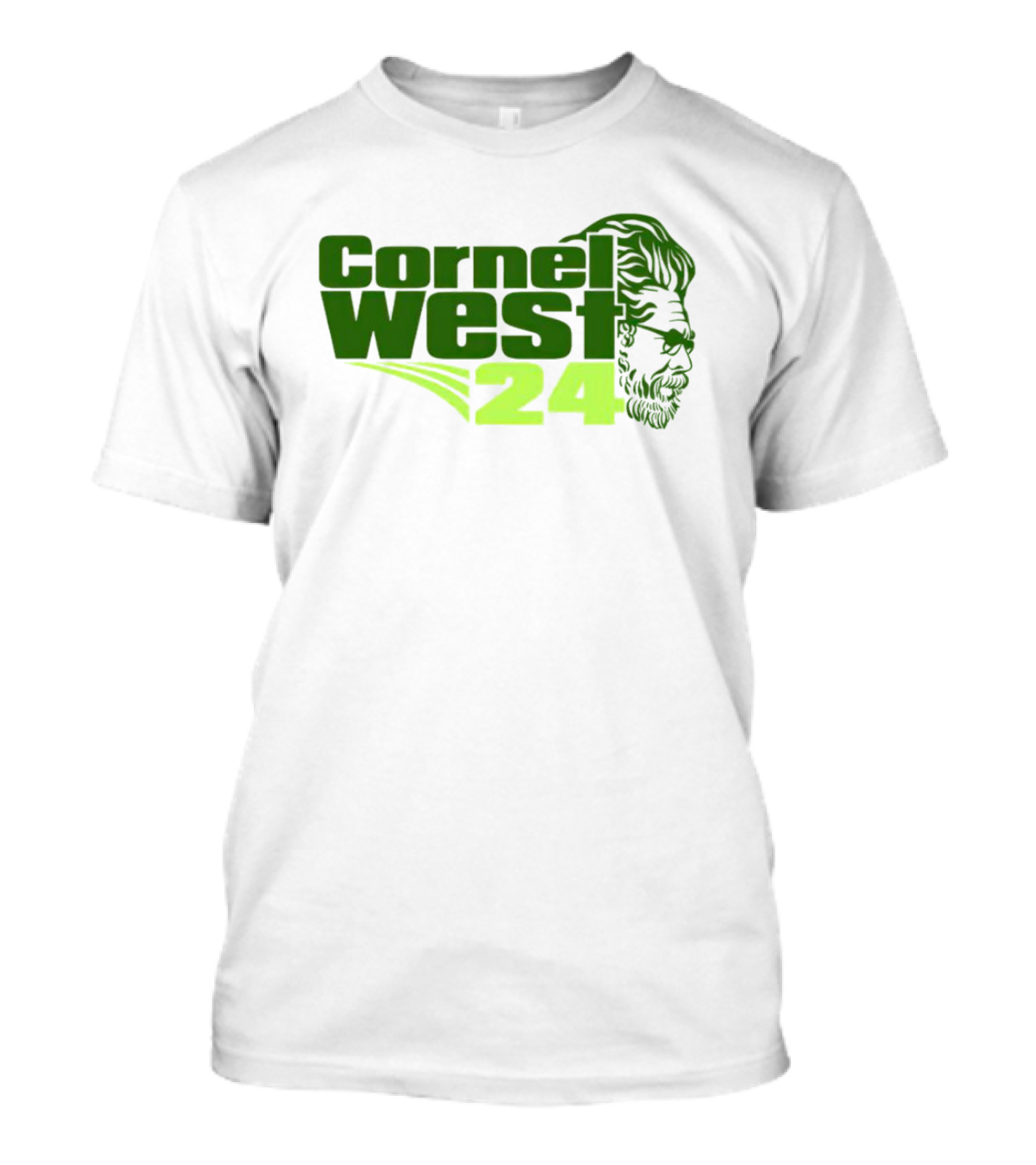 Cornel West 24 Bust Portrait In Green T-Shirt