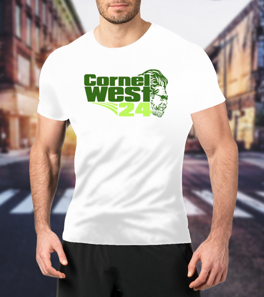 Cornel West 24 Bust Portrait In Green T-Shirt