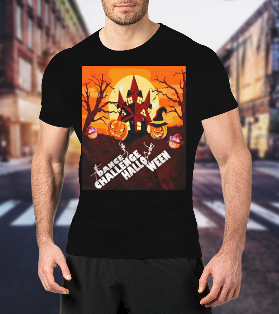 Dance Challenge Halloween Pumpkin Haunted House Spooky Night T-Shirt