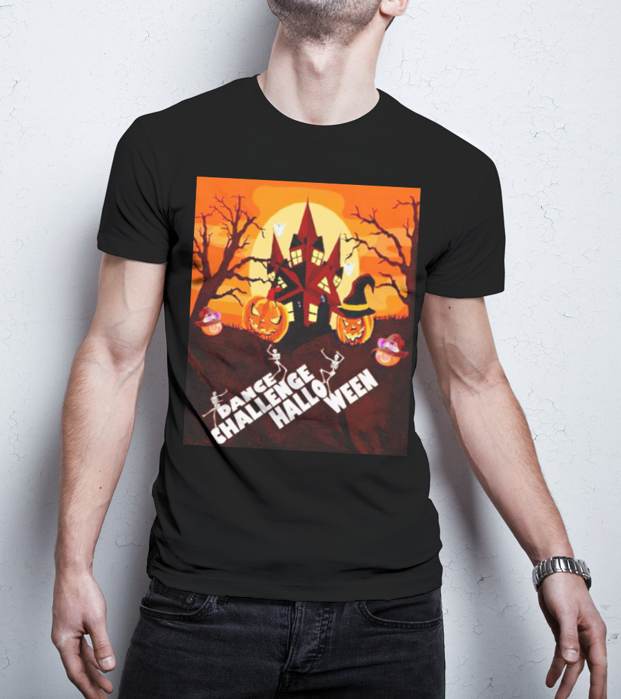 Dance Challenge Halloween Pumpkin Haunted House Spooky Night T-Shirt