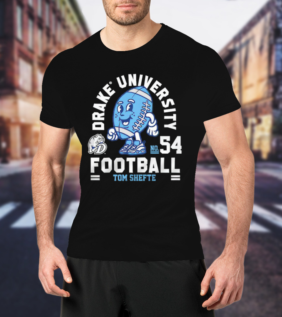 Drake University Football No 54 Tom Shefte T-Shirt