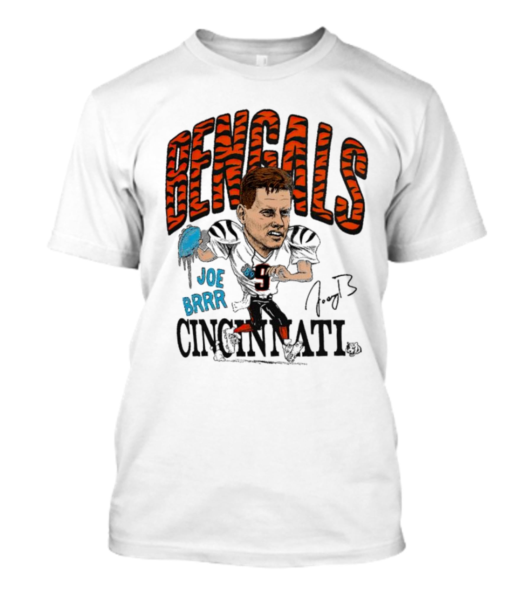 Bengals Joe Burrow Caricature Joe Brrr Cincinnati T-Shirt