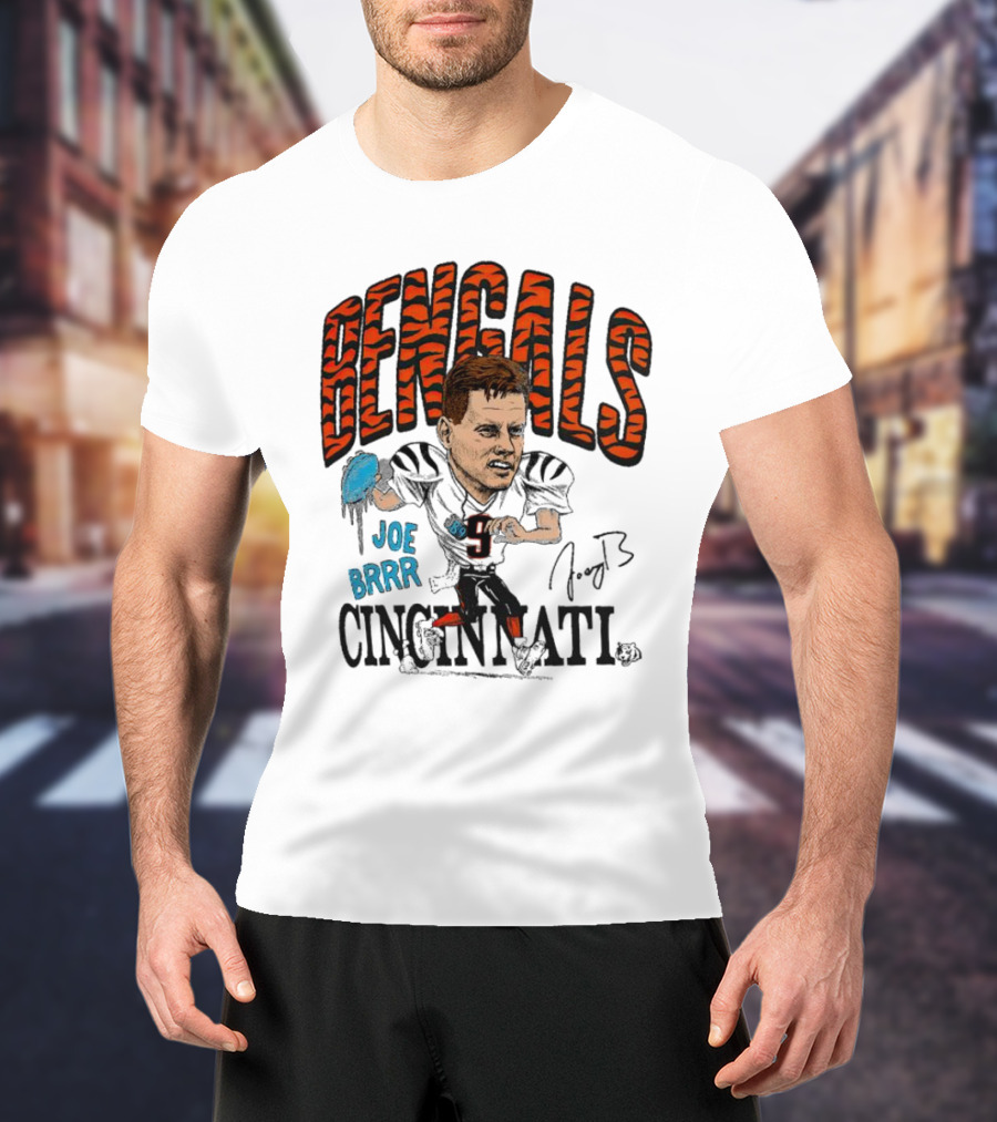 Bengals Joe Burrow Caricature Joe Brrr Cincinnati T-Shirt