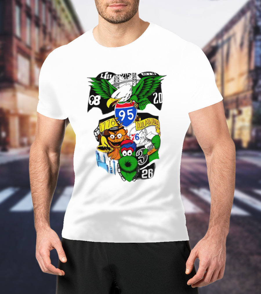 Dunphy 215 Tattoo Philadelphia 1776 Eagle Mascot 95 T-Shirt