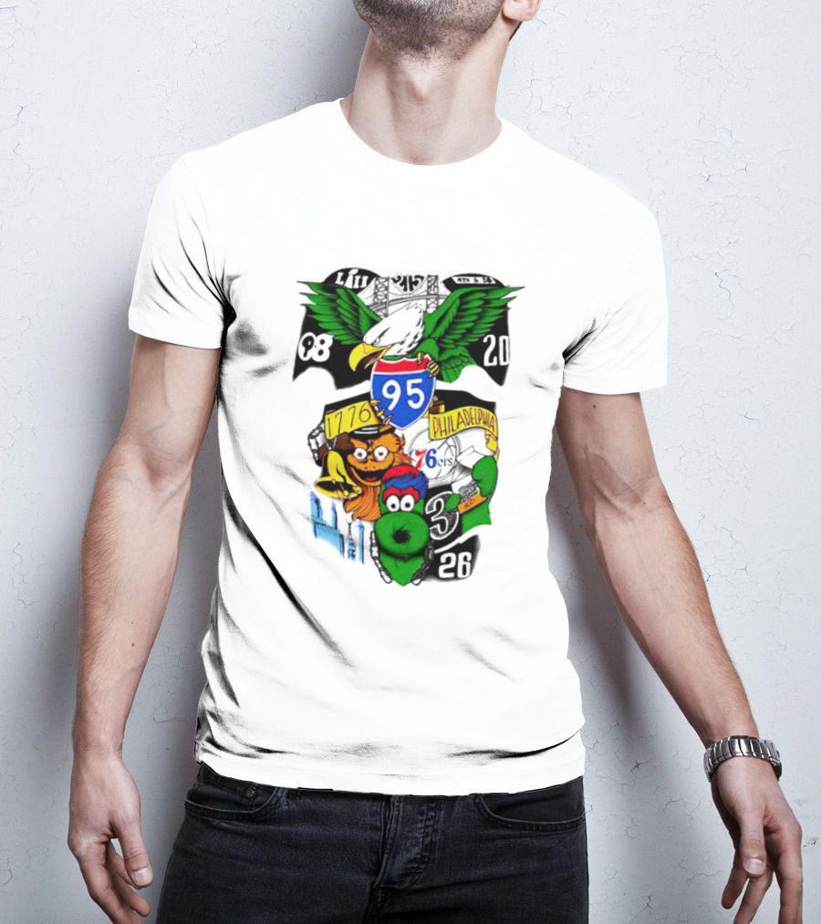 Dunphy 215 Tattoo Philadelphia 1776 Eagle Mascot 95 T-Shirt