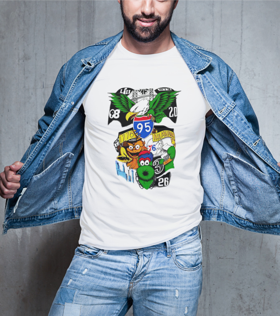 Dunphy 215 Tattoo Philadelphia 1776 Eagle Mascot 95 T-Shirt