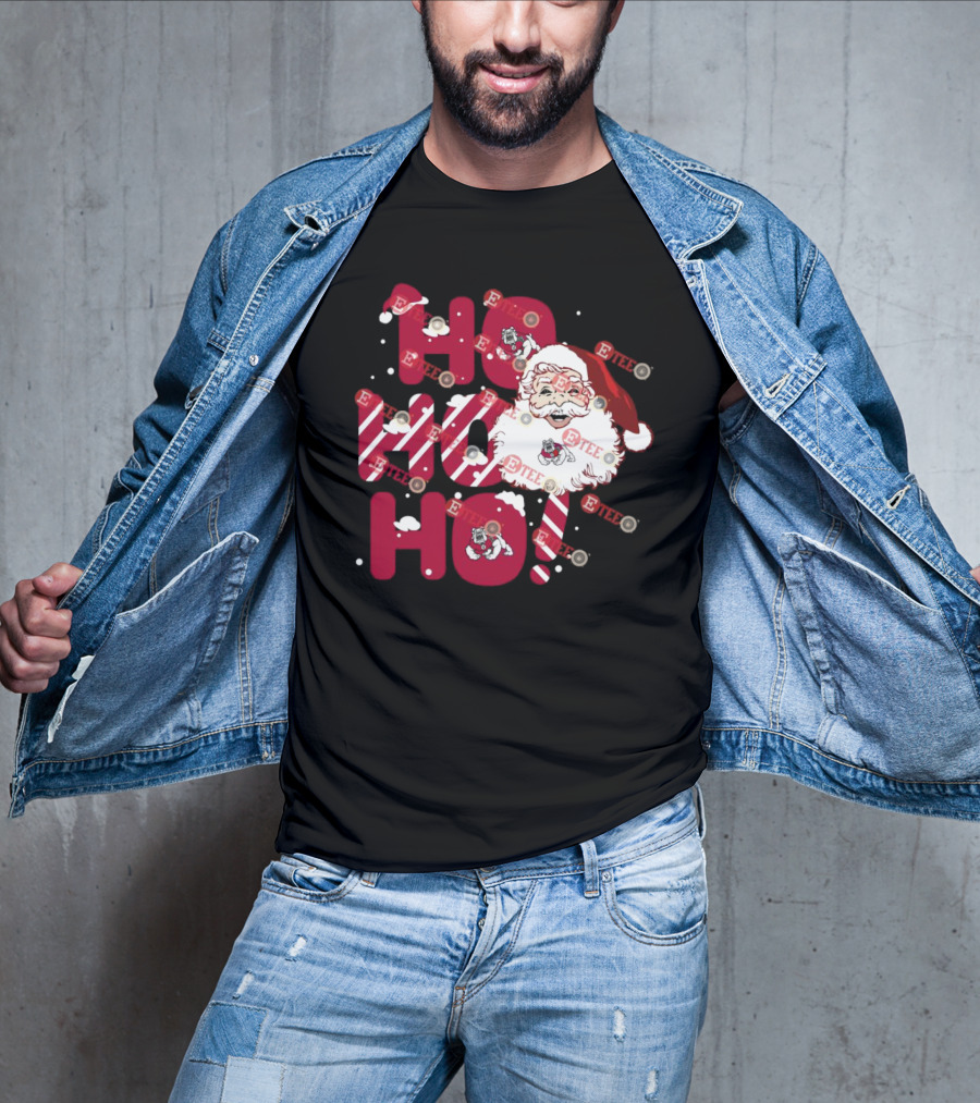 Fresno State Bulldogs Santa Claus Christmas Ho Ho Ho T-Shirt