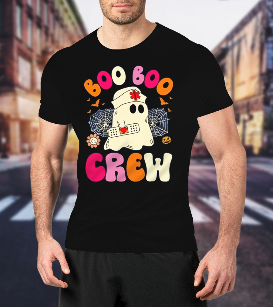 Groovy Boo Boo Crew Funny Nurse Ghost Halloween T-Shirt
