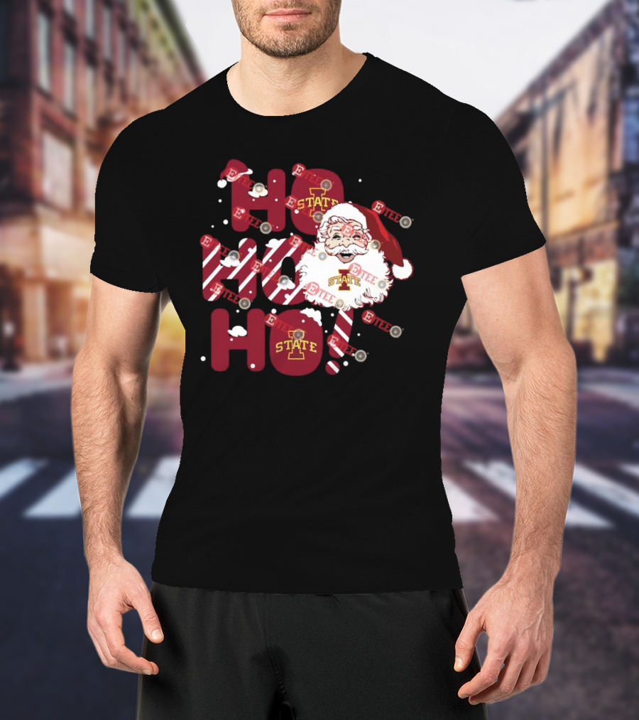 Iowa State Cyclones Santa Claus Ho Ho Ho Christmas T-Shirt