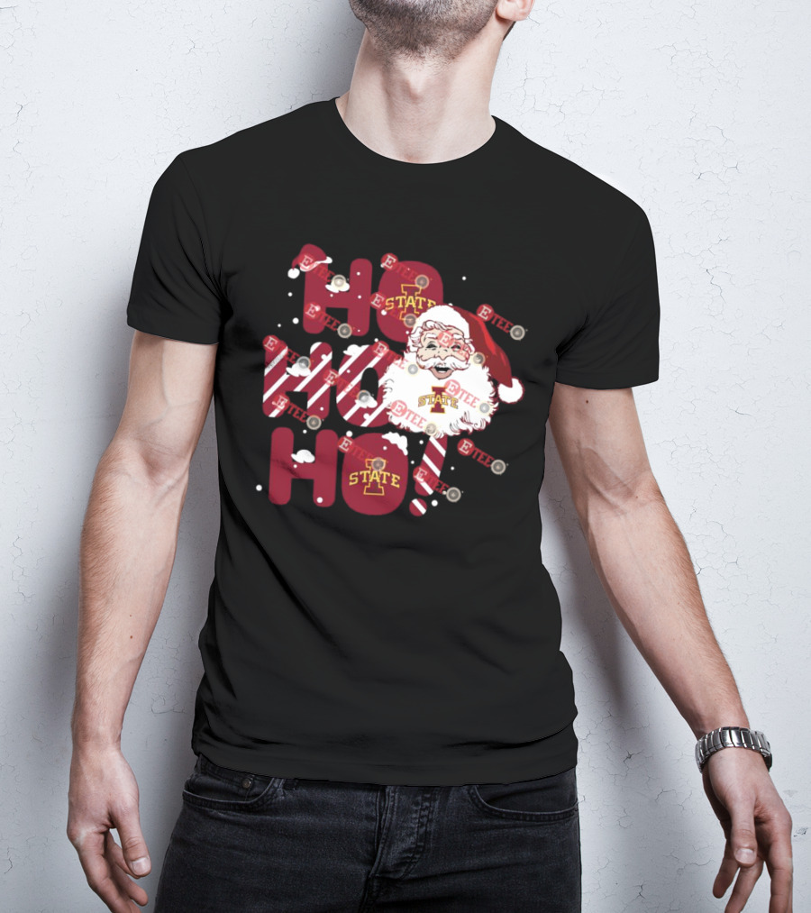 Iowa State Cyclones Santa Claus Ho Ho Ho Christmas T-Shirt