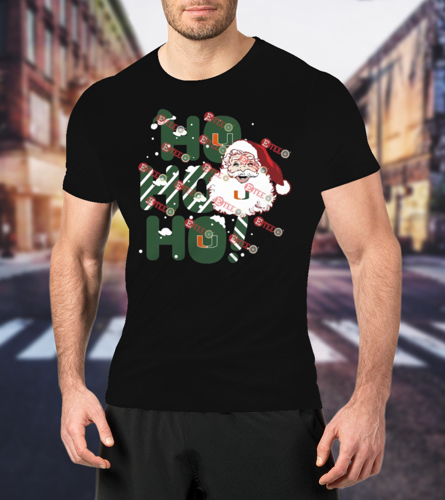Ho Ho Ho Miami Hurricanes Santa Claus Christmas T-Shirt