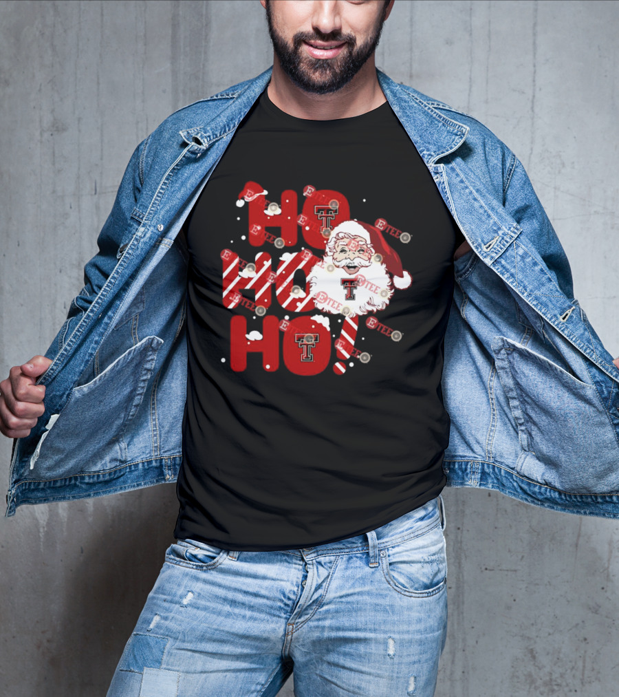 Texas Tech Red Raiders Santa Ho Ho Ho Christmas T-Shirt