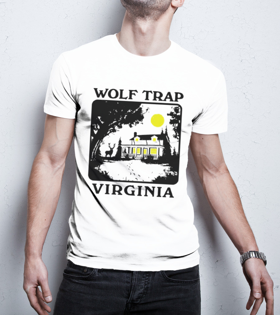 Wolf Trap Virginia Night Scene With Cabin And Deer T-Shirt