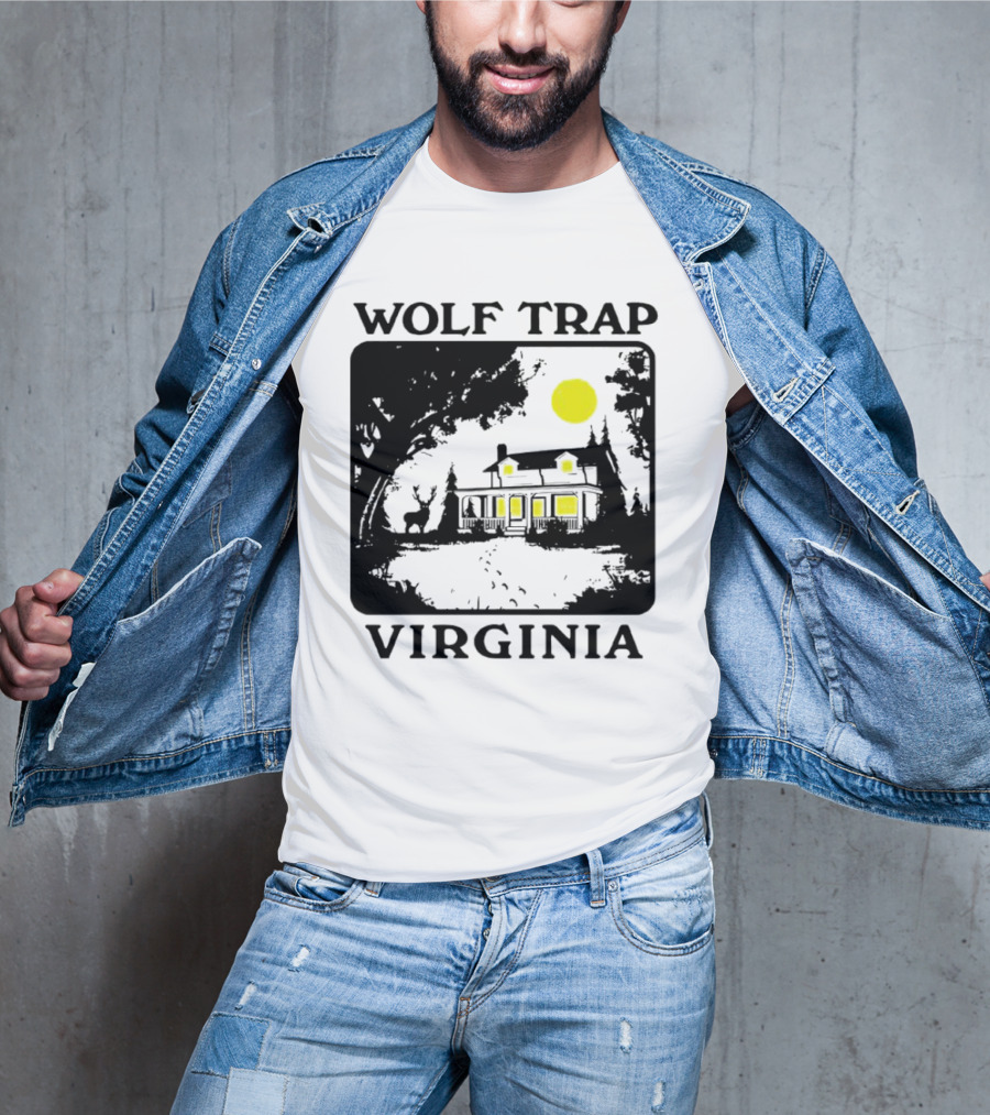 Wolf Trap Virginia Night Scene With Cabin And Deer T-Shirt