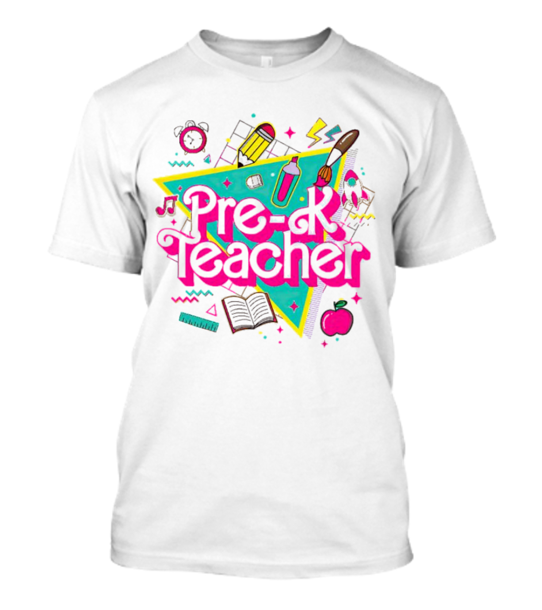 Barbie Pre-K Teacher Colorful School Supplies T-Shirt