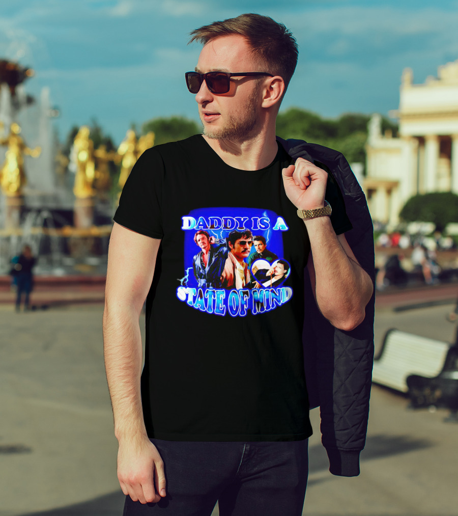 Pedro Pascal Daddy Is A State Of Mind Electric Blue Collection T-Shirt