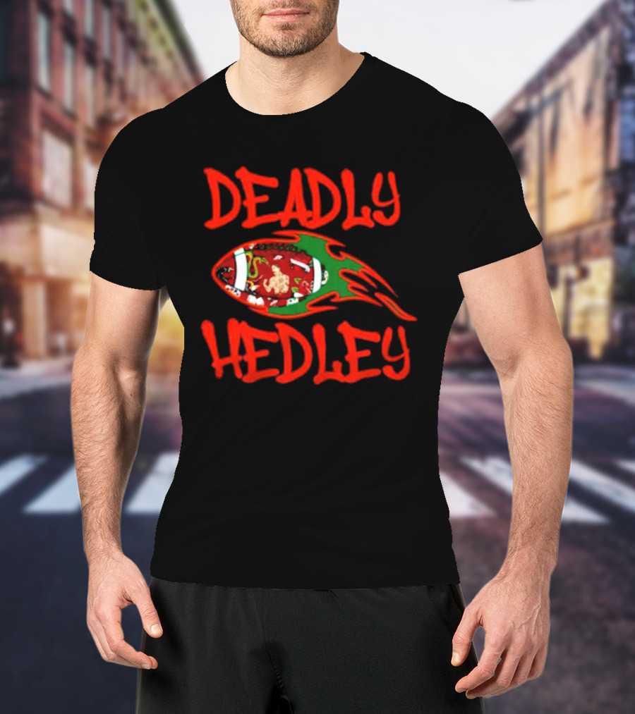 Deadly Hedley Flaming Football T-Shirt